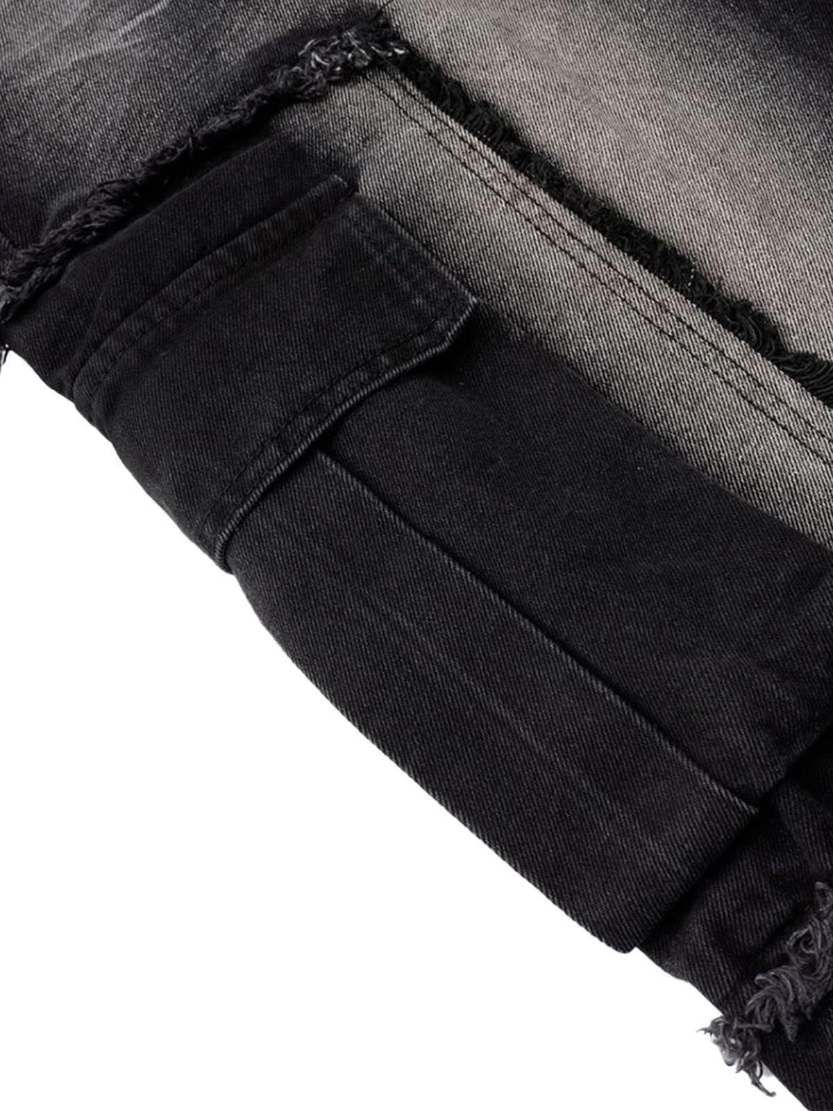 Concert Outfit Distressed Raw Edge Cargo Drawstring Barrel Jeans Concert Outfit Distressed Raw Edge Cargo Drawstring Barrel Jeans