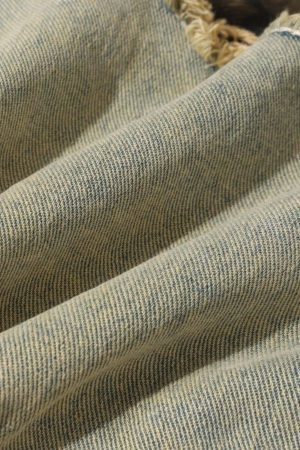 Concert Outfit Distressed Raw Edge Patch Jeans