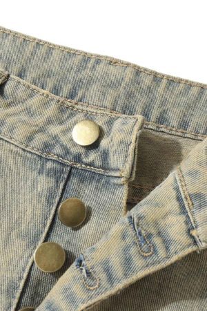 Concert Outfit Distressed Raw Edge Patch Jeans