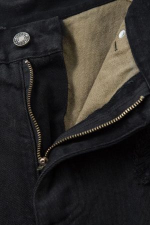 Concert Outfit Distressed Ripped Black Denim Shorts