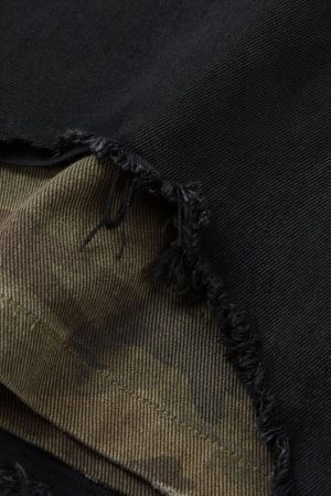 Concert Outfit Distressed Ripped Black Denim Shorts