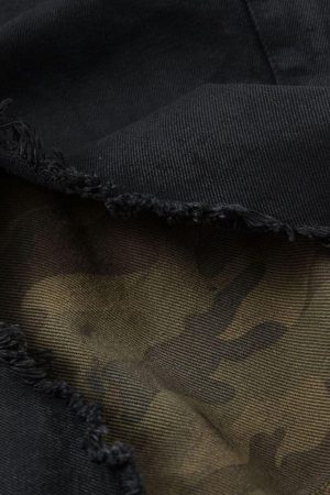 Concert Outfit Distressed Ripped Black Denim Shorts