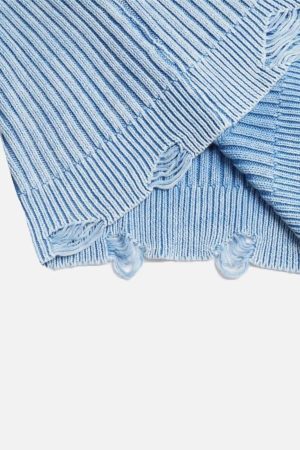 Concert Outfit Distressed Ripped Rivets Sweater