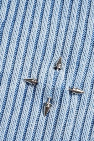 Concert Outfit Distressed Ripped Rivets Sweater