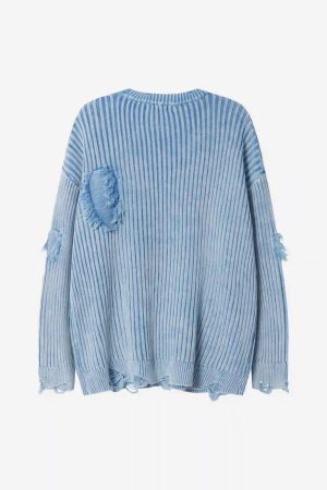 Concert Outfit Distressed Ripped Rivets Sweater