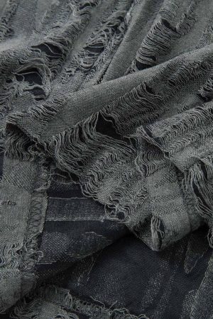 Concert Outfit Distressed Ripped Short Sleeve Shirt