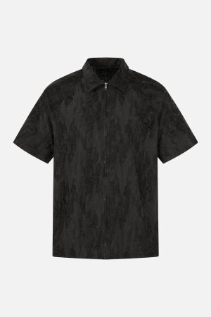 Concert Outfit Distressed Ripped Short Sleeve Shirt