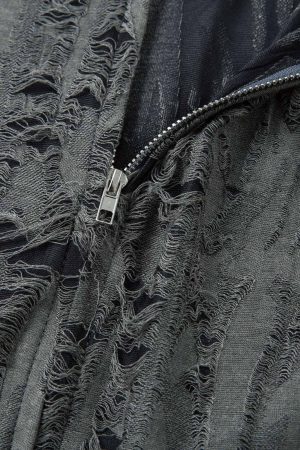 Concert Outfit Distressed Ripped Short Sleeve Shirt