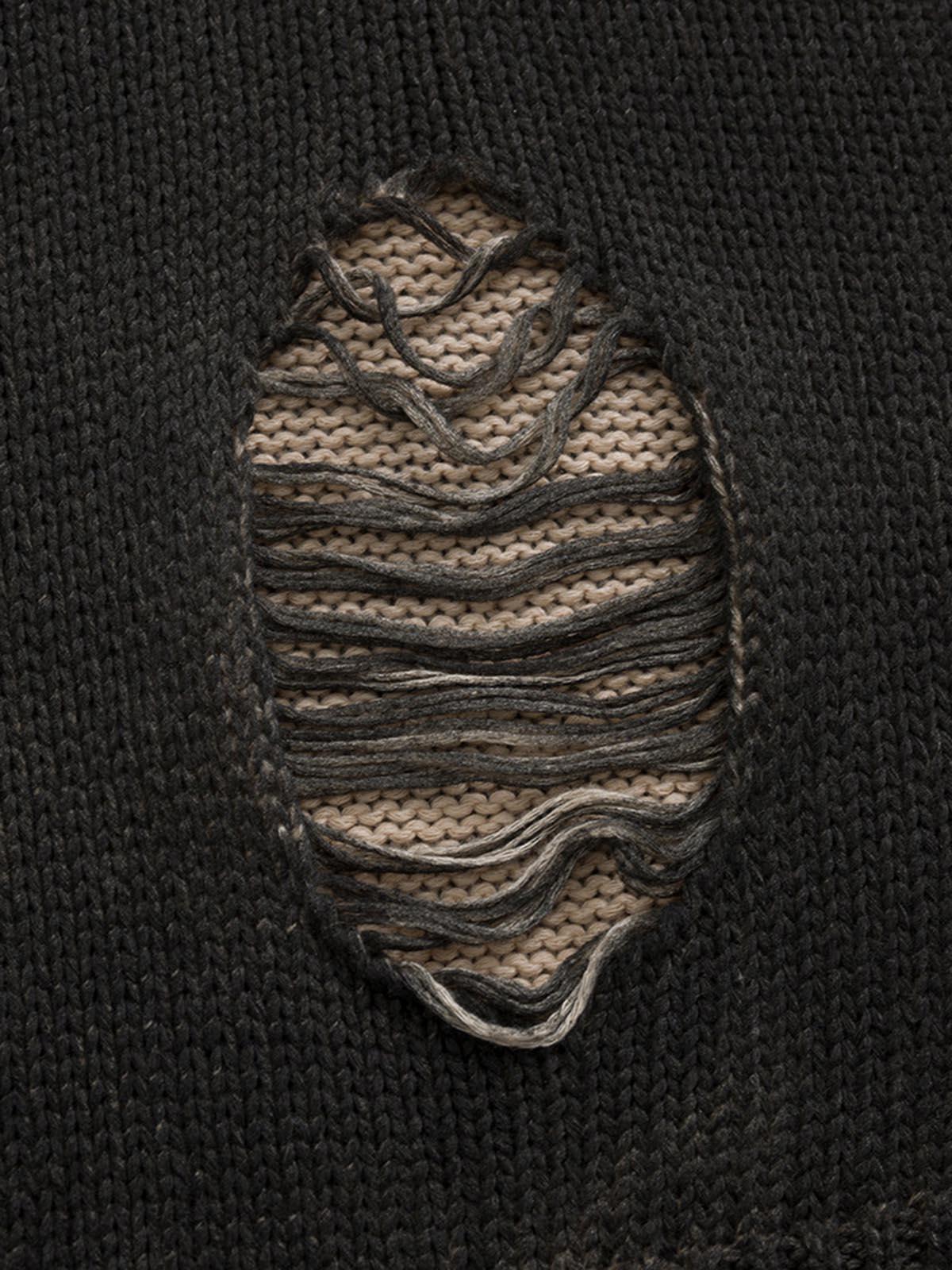 Concert Outfit Distressed Ripped Two-Piece Oversized Pullover Sweater Concert Outfit Distressed Ripped Two-Piece Oversized Pullover Sweater