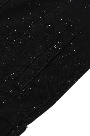 Concert Outfit Distressed Sequin Design Denim Jacket