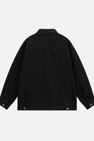 Concert Outfit Distressed Sequin Design Denim Jacket