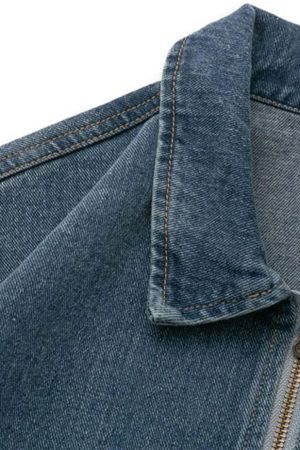 Concert Outfit Distressed Solid Color Denim Jacket