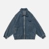 Concert Outfit Distressed Solid Color Denim Jacket