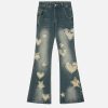 Concert Outfit Distressed Star Heart Jeans