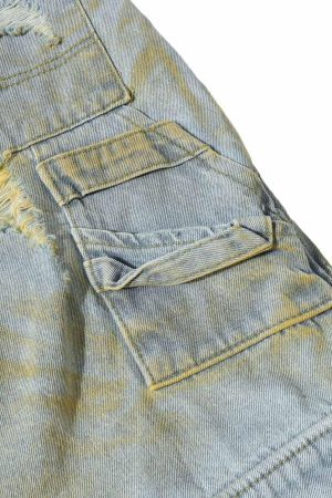 Concert Outfit Distressed Tie-Dye Denim Shorts