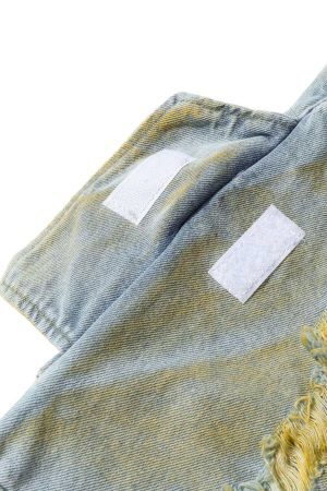 Concert Outfit Distressed Tie-Dye Denim Shorts