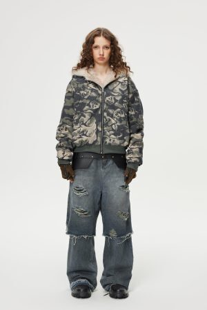 Concert Outfit Distressed Two Layer Baggy Jeans