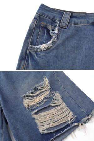 Concert Outfit Distressed Vintage Ripped Jorts