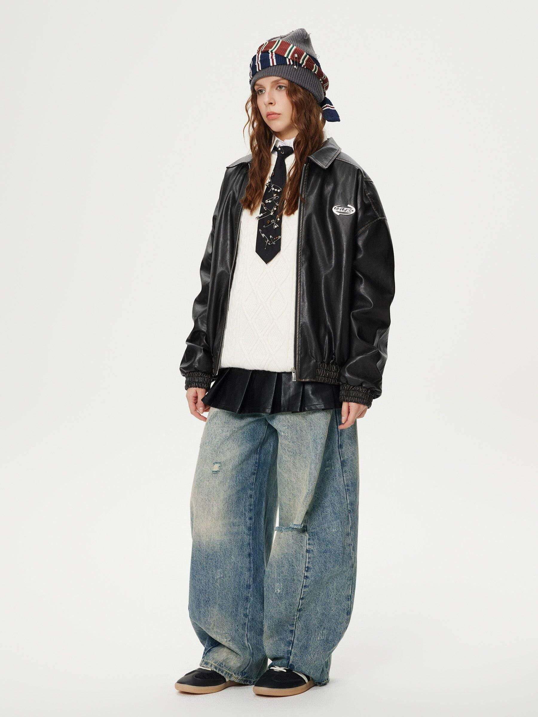 Concert Outfit Distressed Washed Barrel Jeans Concert Outfit Distressed Washed Barrel Jeans