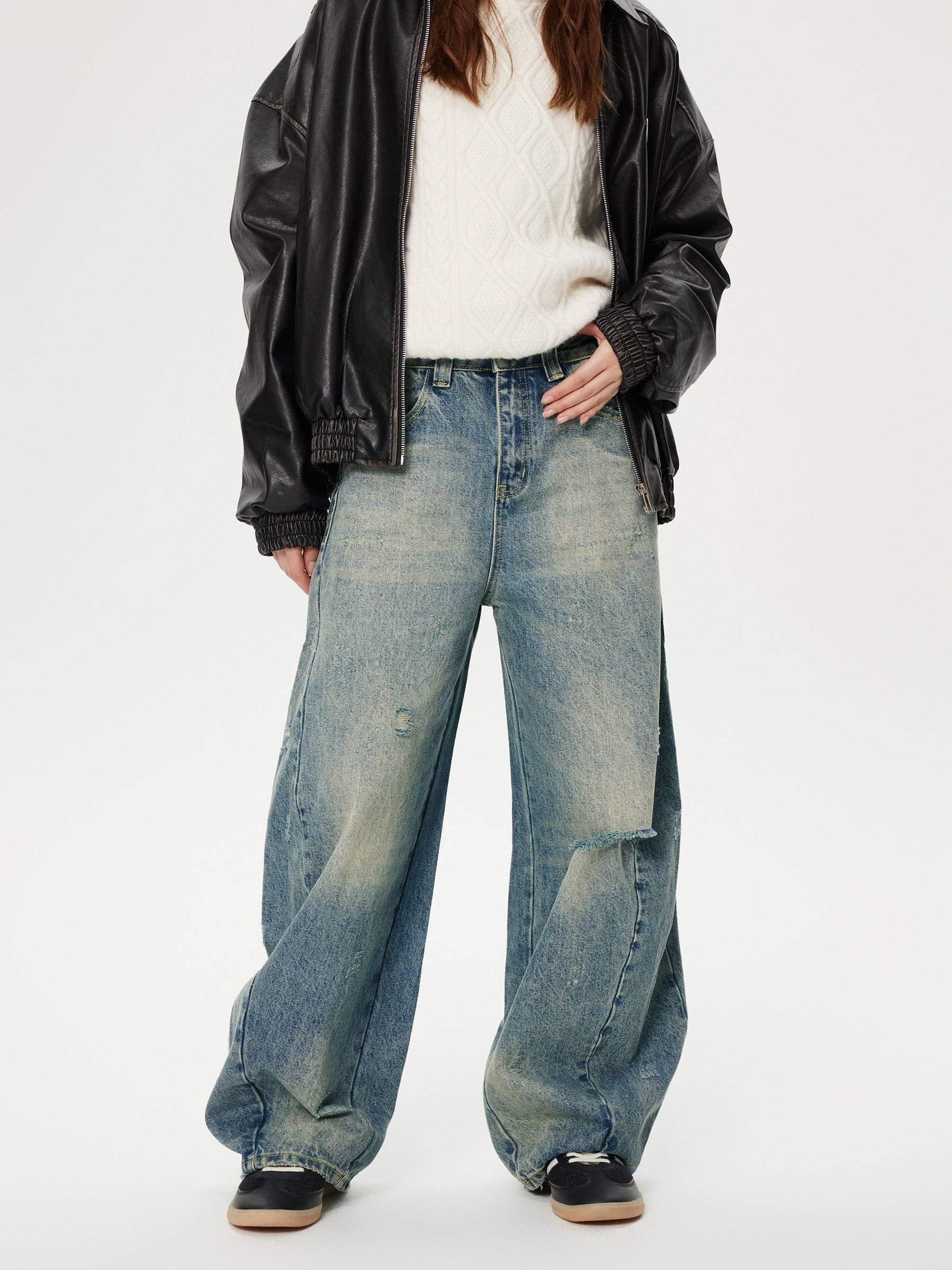Concert Outfit Distressed Washed Barrel Jeans Concert Outfit Distressed Washed Barrel Jeans