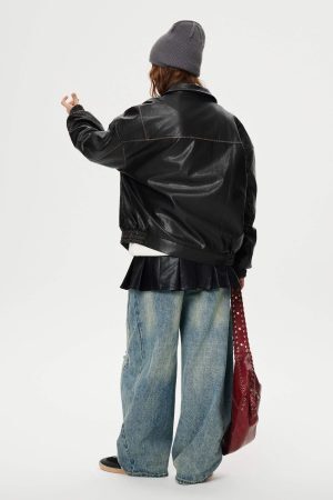 Concert Outfit Distressed Washed Barrel Jeans