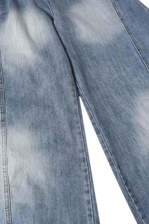 Concert Outfit Distressed Washed Deconstructed Barrel Jeans