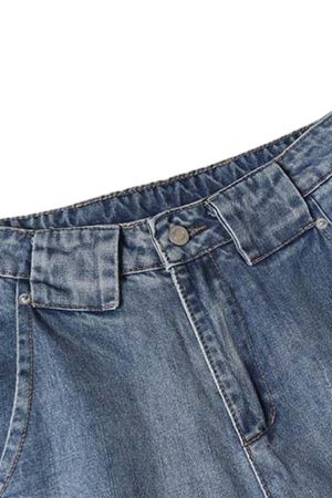 Concert Outfit Distressed Washed Deconstructed Barrel Jeans