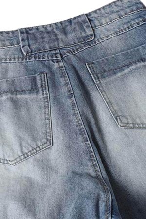 Concert Outfit Distressed Washed Deconstructed Barrel Jeans