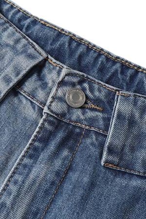 Concert Outfit Distressed Washed Deconstructed Barrel Jeans