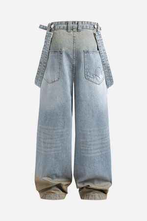Concert Outfit Distressed Washed Detachable Jeans