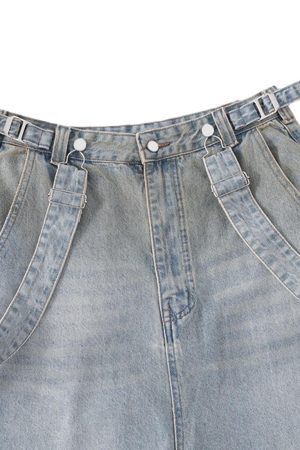 Concert Outfit Distressed Washed Detachable Jeans