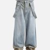 Concert Outfit Distressed Washed Detachable Jeans