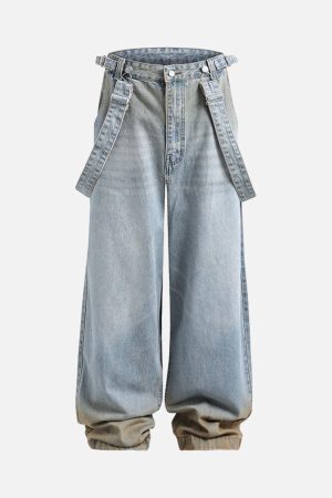 Concert Outfit Distressed Washed Detachable Jeans