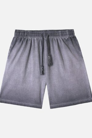 Concert Outfit Distressed Washed Drawstring Shorts