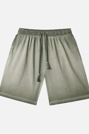 Concert Outfit Distressed Washed Drawstring Shorts