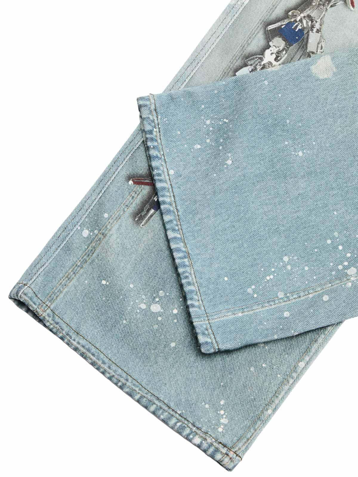 Concert Outfit Distressed Washed Ink-Splashed Chain Print Baggy Jeans Concert Outfit Distressed Washed Ink-Splashed Chain Print Baggy Jeans