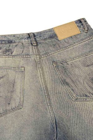 Concert Outfit Distressed Washed Ink Splashed Straight Jeans