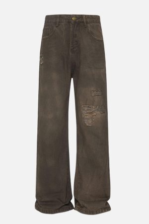 Concert Outfit Distressed Washed Jeans