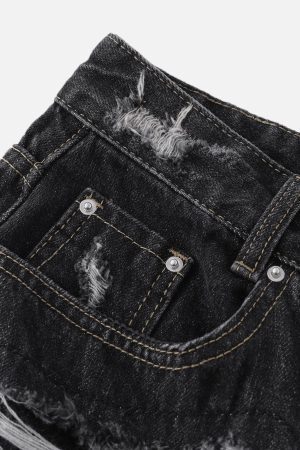 Concert Outfit Distressed Washed Longlie Jorts