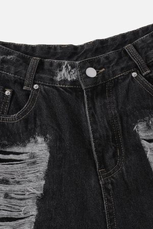 Concert Outfit Distressed Washed Longlie Jorts