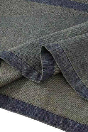 Concert Outfit Distressed Washed Patchwork Gradient Denim T-Shirt