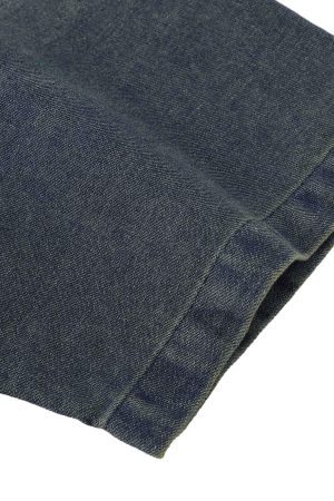 Concert Outfit Distressed Washed Patchwork Gradient Denim T-Shirt