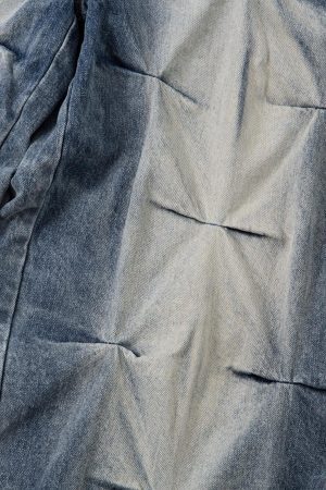 Concert Outfit Distressed Washed Pleated Jeans