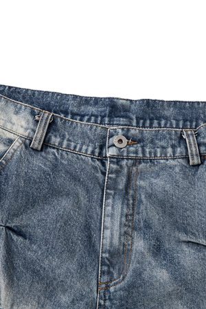 Concert Outfit Distressed Washed Pleated Jeans