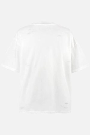 Concert Outfit Distressed Washed Ripped Tee