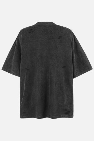 Concert Outfit Distressed Washed Ripped Tee