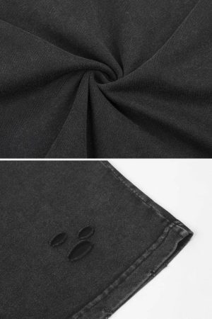 Concert Outfit Distressed Washed Ripped Tee