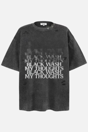 Concert Outfit Distressed Washed Ripped Tee