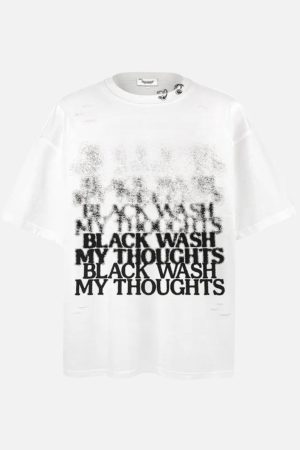 Concert Outfit Distressed Washed Ripped Tee