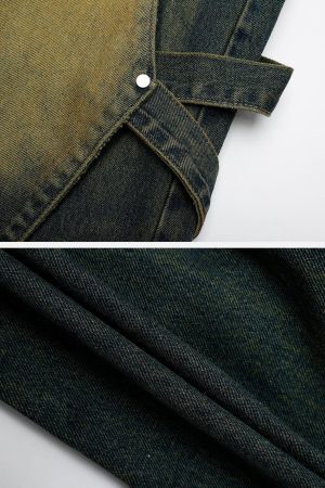 Concert Outfit Distressed Washed Stitching Jeans